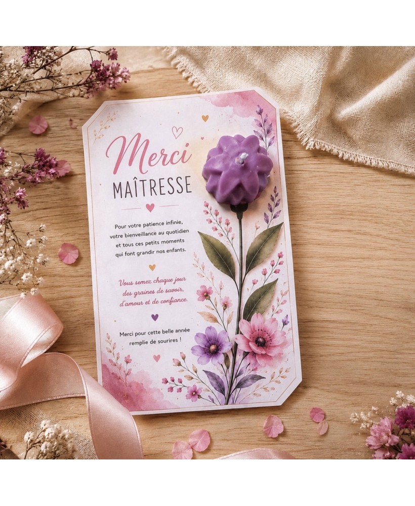Carte « merci maîtresse »
