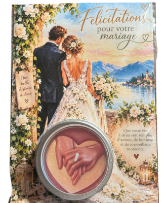Carte illustrée mariage et bougie artisanale