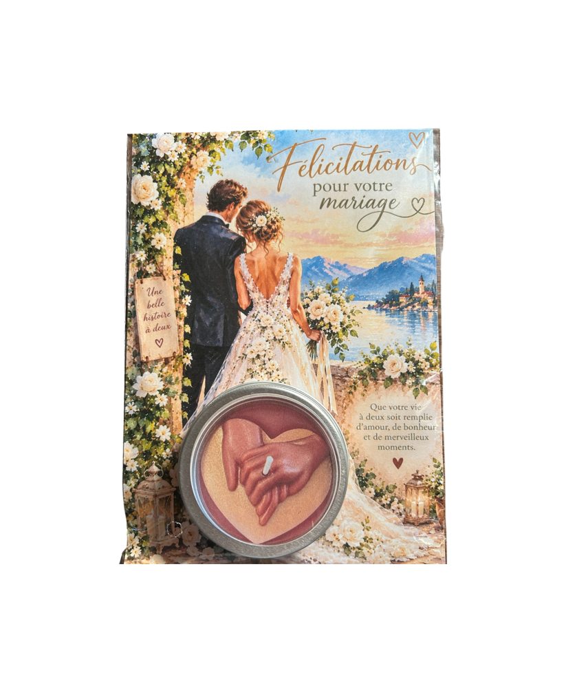 Carte illustrée mariage et bougie artisanale