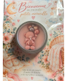 Carte illustrée naissance et bougie artisanale